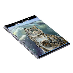 Personalisiertes Schneeleopard-Notebook Notizblock