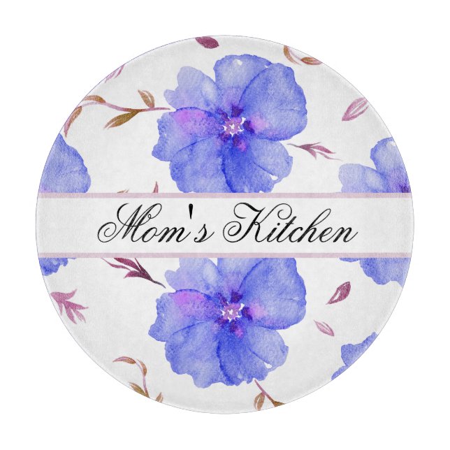 Personalisiertes Schnittboard mit Blumen - Einziga Schneidebrett (Vorderseite)
