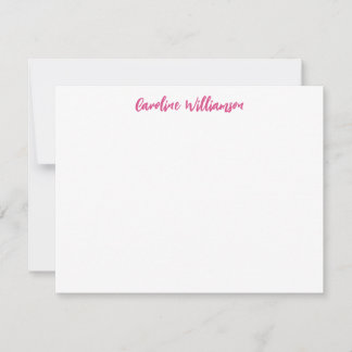 Personalisiertes Schreibgeschirr in Pink, Chic Mitteilungskarte