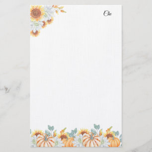 Personalisiertes Schreibpapier mit Blumenschrift Briefpapier