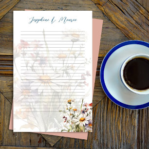 Personalisiertes Schreibpapier mit Wildblumen Lini Briefpapier