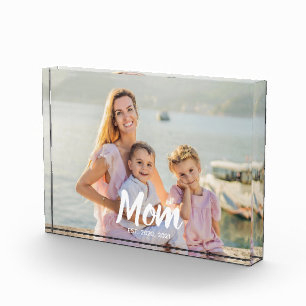 Personalisiertes Schriftzug-Mutter-Etabliertes Fot Fotoblock