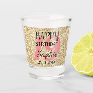 Personalisiertes Schuhglas vom 19. Geburtstag Schnapsglas