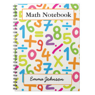 Personalisiertes Schulbuntzahlen-Mathe-Notizbuch  Notizblock