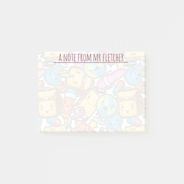 Personalisiertes Schulmaterial Post-it Klebezettel (Vorderseite)