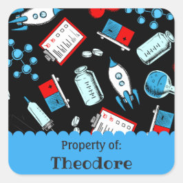 Personalisiertes Schulmodell Quadratischer Aufkleber