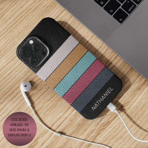 Personalisiertes Schwarz Aqua Dunkelblau Gelbe Str Case-Mate iPhone Hülle