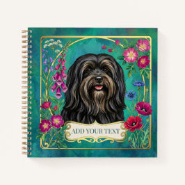 Personalisiertes Schwarz-Braun-Lhasa-Apso-Quadratn Notizbuch