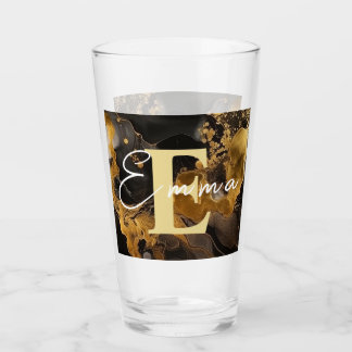 Personalisiertes Schwarz-Gold-Alkoholtupfer Glas
