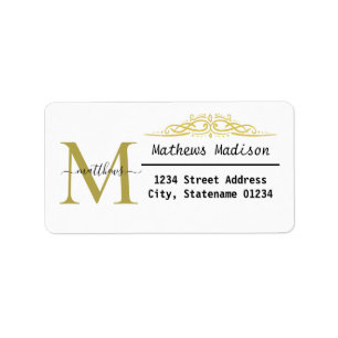 Personalisiertes Schwarz-Gold-Hochzeitslabel Adressaufkleber