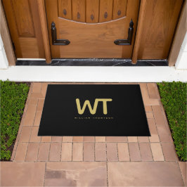 Personalisiertes Schwarz-Gold-Logo Fußmatte