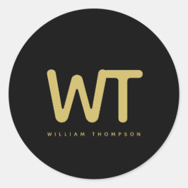 Personalisiertes Schwarz-Gold-Logo Runder Aufkleber