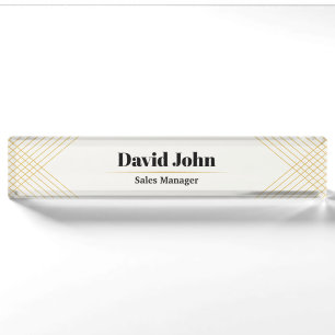 Personalisiertes Schwarz/Gold Namensplakette
