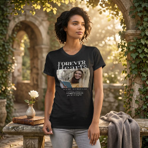 Personalisiertes Schwarz-Grau-Trauerfoto-Memorial T-Shirt