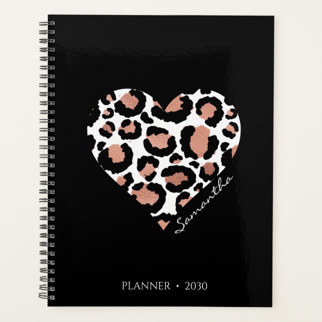 Personalisiertes Schwarz-Leopard-Gepard-Muster  Planer (Vorderseite)