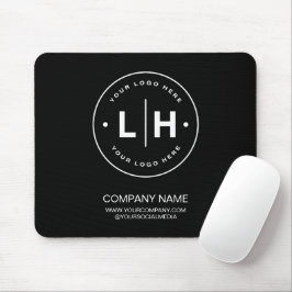 Personalisiertes Schwarz-Modern-Logo Mousepad