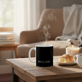 Personalisiertes Schwarz & Monogramm mit benutzerd Kaffeetasse