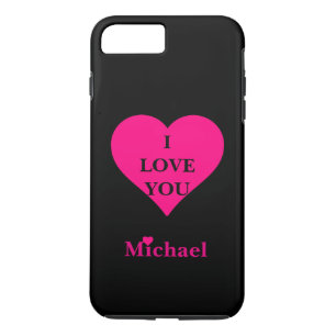 Personalisiertes Schwarz/Rosa Herz I Liebe Sie Case-Mate iPhone Hülle