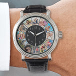 Personalisiertes Schwarz-Schwarz-FotoCollage für b Armbanduhr<br><div class="desc">Erstellen Sie Ihre eigene personalisierte 12-Foto-Collage-Uhr mit Ihren individuellen Bildern auf einem einfachen, modernen schwarzen Hintergrund. Fügen Sie Ihre Lieblings-Fotos, Designs oder Kunstwerke, um etwas wirklich Einzigartiges zu schaffen. Sie können ganz einfach mehr Text oder Bilder hinzufügen, Schriftart und Hintergrund anpassen. Leckerei selbst oder das ideale Geschenk für Familie, Freunde,...</div>