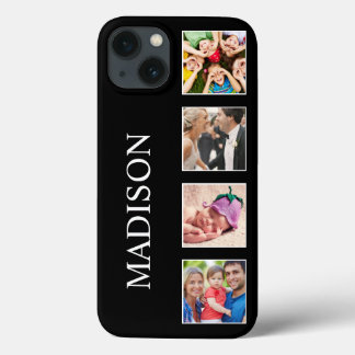 Personalisiertes Schwarz-Schwarz-FotoCollage für b Case-Mate iPhone Hülle