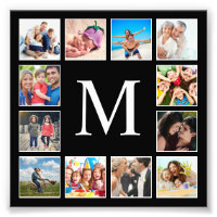 Personalisiertes Schwarz-Schwarz-FotoCollage für b