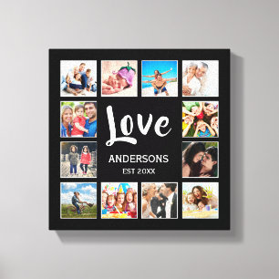 Personalisiertes Schwarz-Schwarz-FotoCollage für b Leinwanddruck