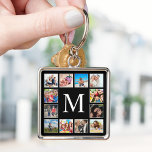 Personalisiertes Schwarz-Schwarz-FotoCollage für b Schlüsselanhänger<br><div class="desc">Erstellen Sie Ihre eigene personalisierte 12-Foto-Collage,  Schlüsselanhänger mit Ihren individuellen Bildern auf einem einfachen,  modernen schwarzen Hintergrund. Das Schlüsselanhänger-Gesicht verfügt auch über Ihr Monogramm. Fügen Sie Ihre Lieblings-Fotos,  Designs oder Kunstwerke,  um etwas wirklich Einzigartiges zu schaffen.</div>