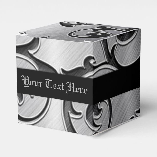 Personalisiertes Schwarz-Silber-Muster - Gefälligk Geschenkschachtel (Vorderseite)