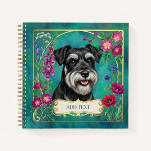 Personalisiertes Schwarz & Silber Schnauzer Notizb Notizbuch