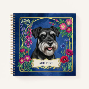 Personalisiertes Schwarz & Silber Schnauzer Notizb Notizbuch
