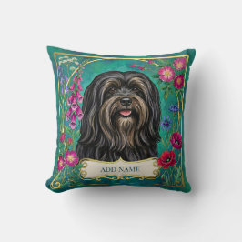 Personalisiertes Schwarz-Tan-Lhasa-Apso-Kissen Kissen