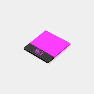 Personalisiertes Schwarz und Fuchsia Post-it Klebezettel