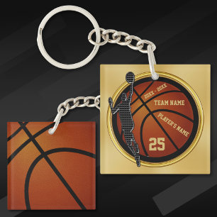 Personalisiertes Schwarz und Gold, Basketballgesch Schlüsselanhänger