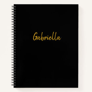 Personalisiertes Schwarz und Gold  Notizbuch