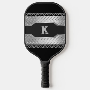 Personalisiertes Schwarz und Metall Pickleball Schläger