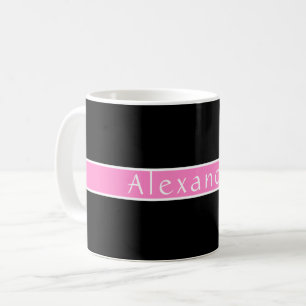Personalisiertes Schwarz und Rosa Kaffeetasse