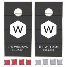 Personalisiertes Schwarz-Weiß-Cornhole-Set