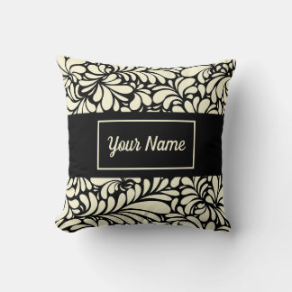 Personalisiertes Schwarz-Weiß-Drehkissen Kissen