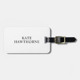 Personalisiertes Schwarz-Weiß Elegantes Minimalist Gepäckanhänger