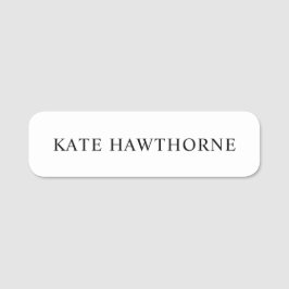 Personalisiertes Schwarz-Weiß Elegantes Minimalist Namensschild