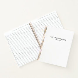 Personalisiertes Schwarz-Weiß Elegantes Minimalist Notizbuch