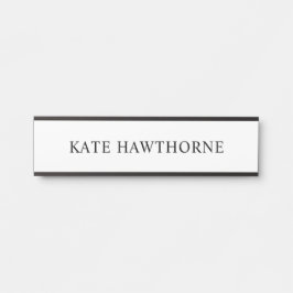 Personalisiertes Schwarz-Weiß Elegantes Minimalist Türschild