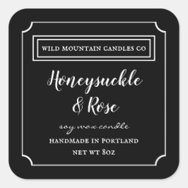 Personalisiertes Schwarz-Weiß-Etikett Quadratischer Aufkleber