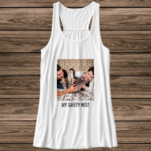 Personalisiertes Schwarz-Weiß-Foto von Katze, Mutt Tank Top