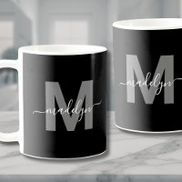 Personalisiertes Schwarz-Weiß-Namensmonogramm