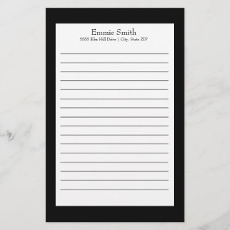 Personalisiertes Schwarz-Weiß-Papier Briefpapier