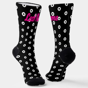 Personalisiertes Schwarz/Weiß-Polka-Punktmuster Socken