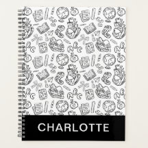 Personalisiertes Schwarz-Weiß-Schul-Handdrawn-Dood