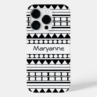 Personalisiertes Schwarz-Weiß-Stammesmuster Case-Mate iPhone Hülle