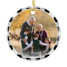 Personalisiertes Schwarz-weißes Kariertes Foto